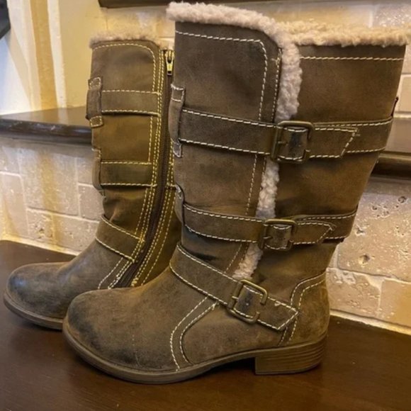 Crown Vintage Moto Combat Distressed Boots Size 6 1/2 - Picture 2 of 5